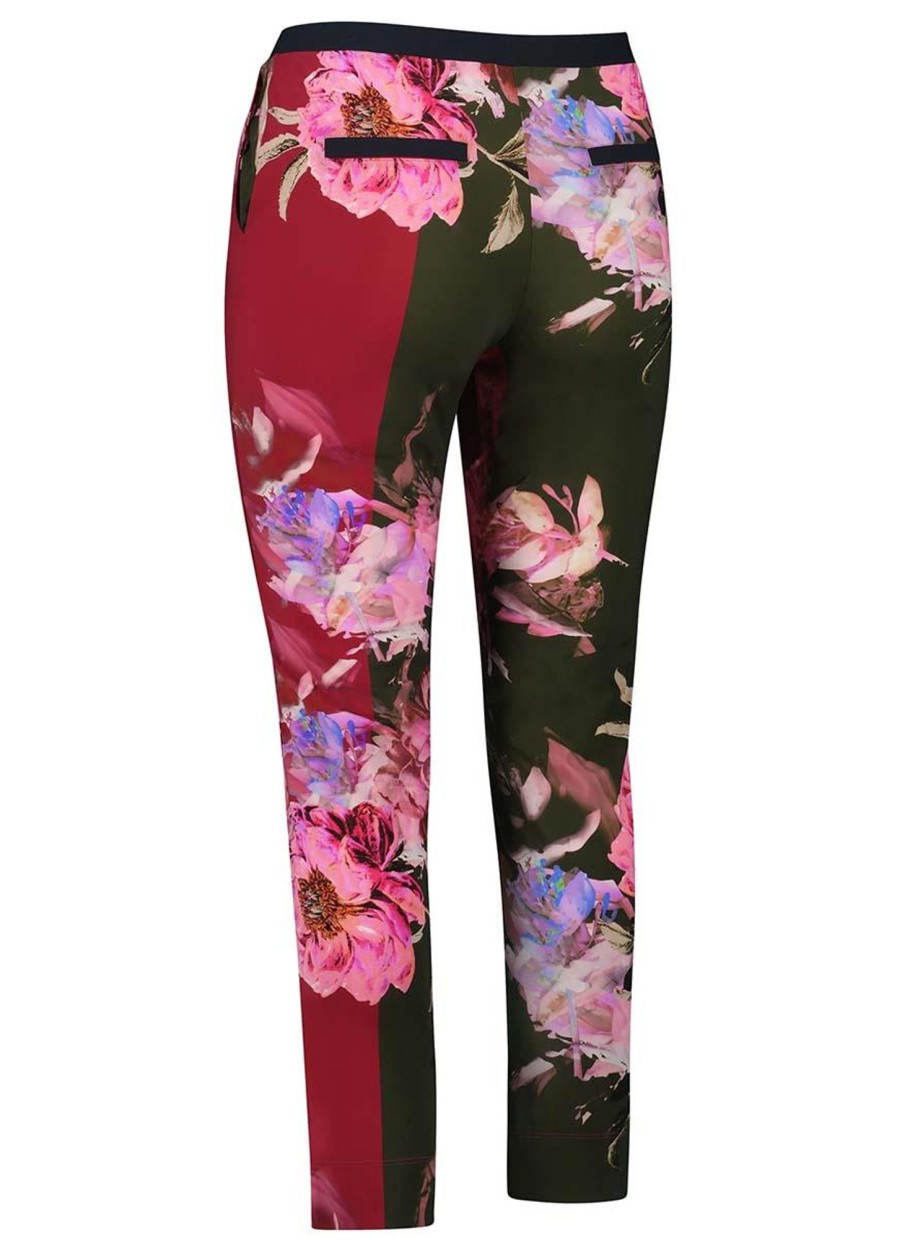 Grote Maten Mode PlusBasics | Plusbasics Pants Long Travel 18201064 - 687 Indian Flowers