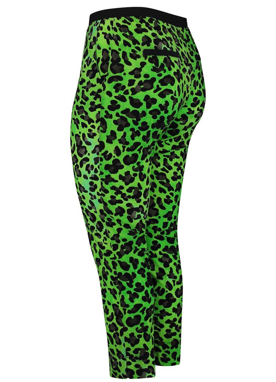 Grote Maten Mode Plusbasics | Plusbasics Pants 7/8 Travel 18201063 - 571 Lime Leopard