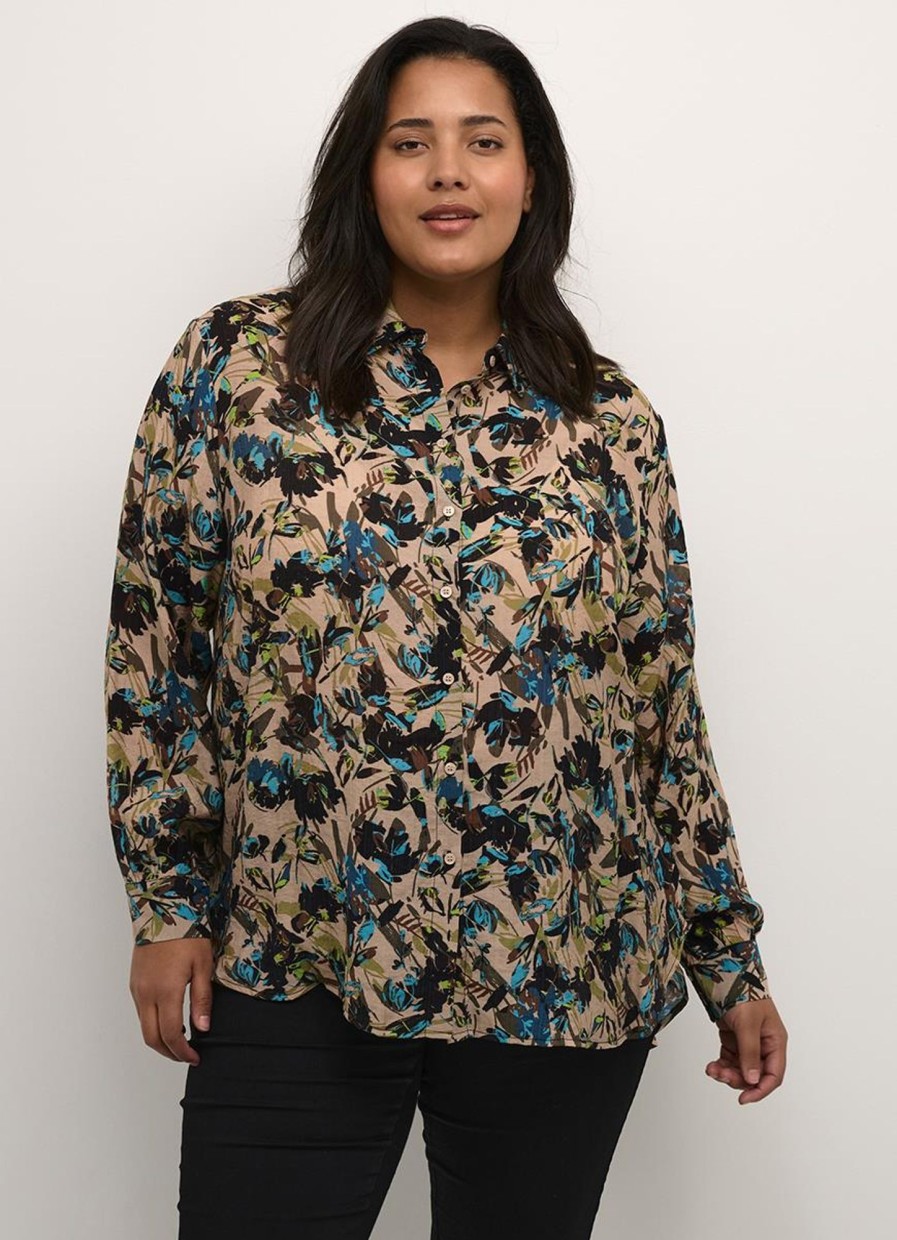 Grote Maten Mode Kaffe Curve | Kaffe Curve Blouse Olgi 10581662 - 104490 Shattered Flower Print