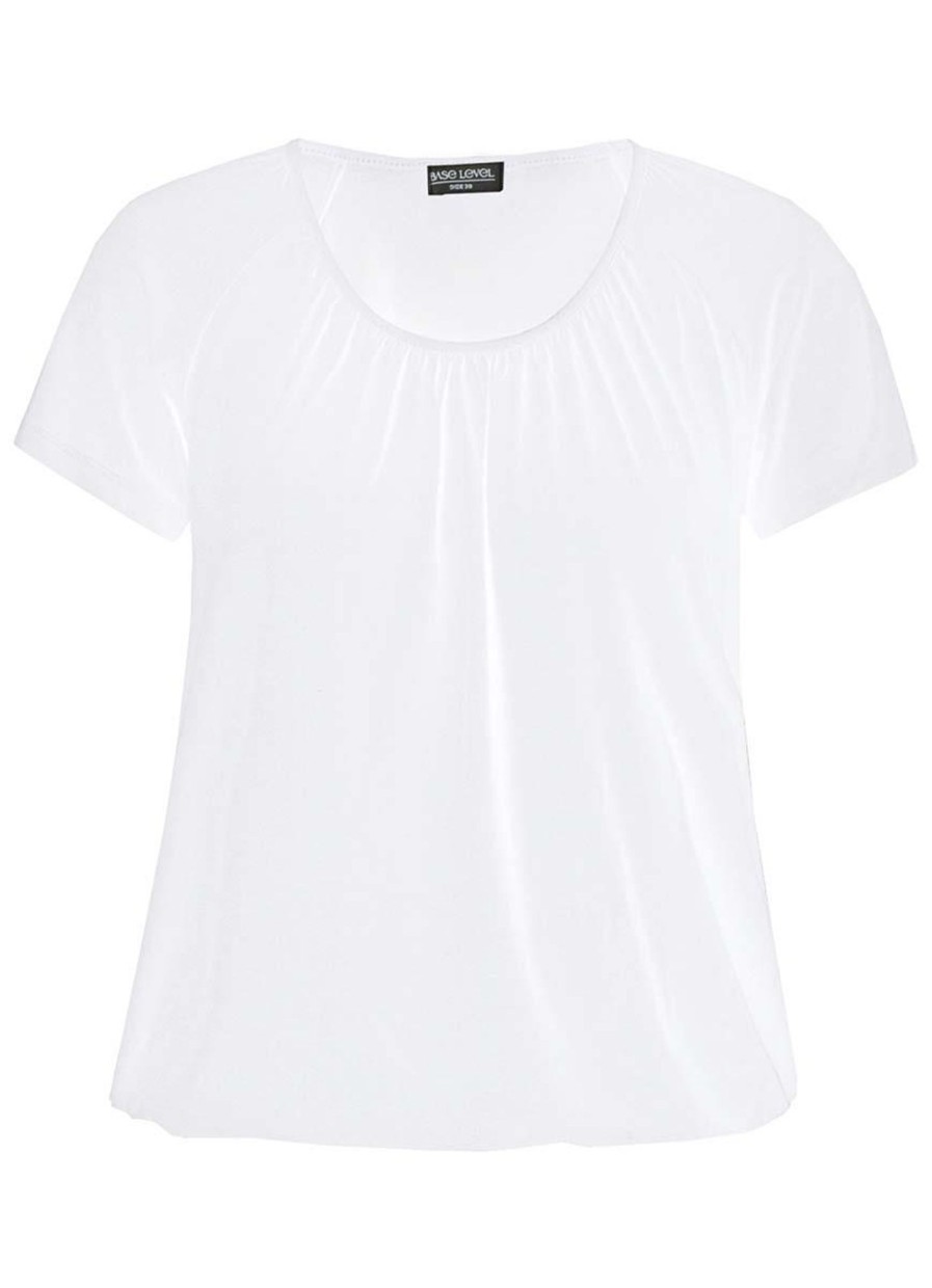 Grote Maten Mode Base Level Curvy | Base Level Curvy Shirt Yoni 033 White