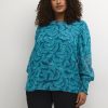 Party Items Kaffe Curve | Kaffe Curve Blouse Dora 10581645 - 104471 Legion Blue Bird Print