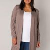 Grote Maten Mode Base Level Curvy | Base Level Curvy Vest Ayla Long 001- 9043 Taupe