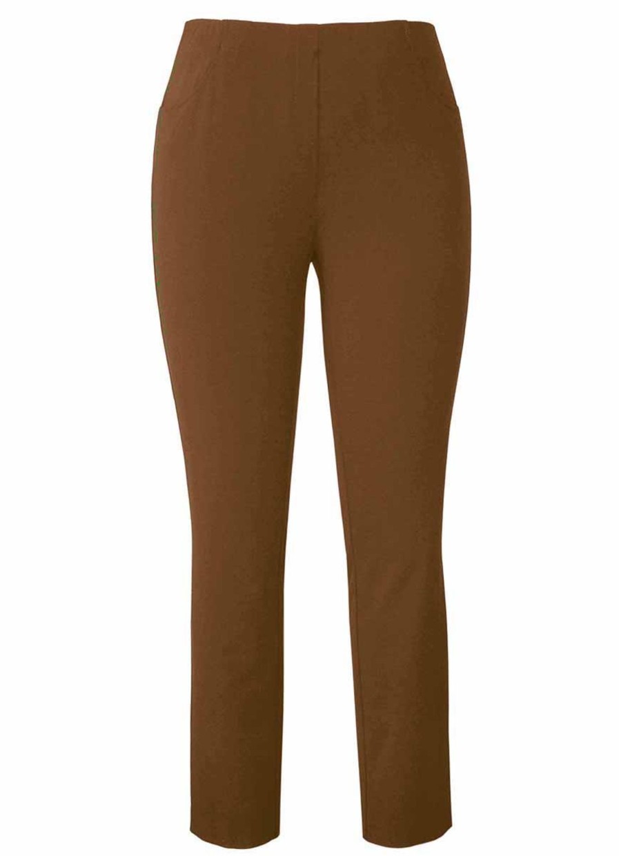 Grote Maten Mode Adelina | Adelina Pantalon Pamela Pull On 979607-3489-31 Camel