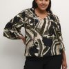 Grote Maten Mode Kaffe Curve | Kaffe Curve Blouse Sophie 10581895 - 104992 Black/Green Stroke