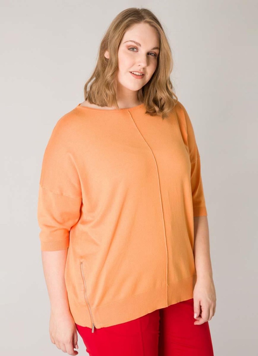 Grote Maten Mode Yesta | Yesta Trui Hillie A003558 - 5030 Tangerine