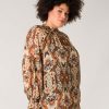 Grote Maten Mode Yesta | Yesta Blouse Roxy A004080 - Terracotta/ Multi Colour