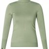 Grote Maten Mode Yesta | Yesta Top Railey A004138 - Grey Olive