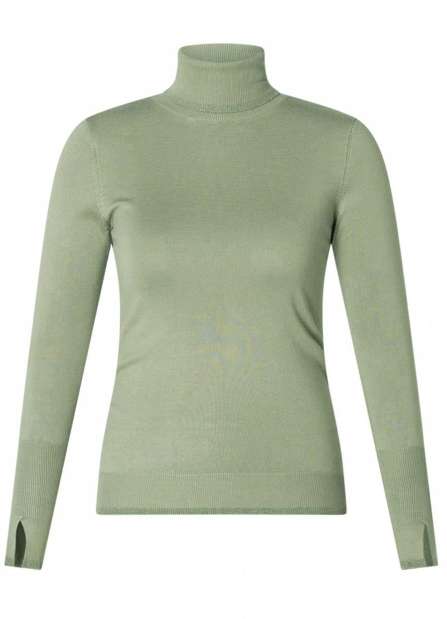 Grote Maten Mode Yesta | Yesta Top Railey A004138 - Grey Olive