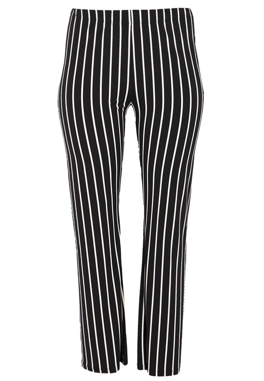 Grote Maten Mode Yoek | Yoek Broek Bootleg Stripes 1905544 - 210 Black/White