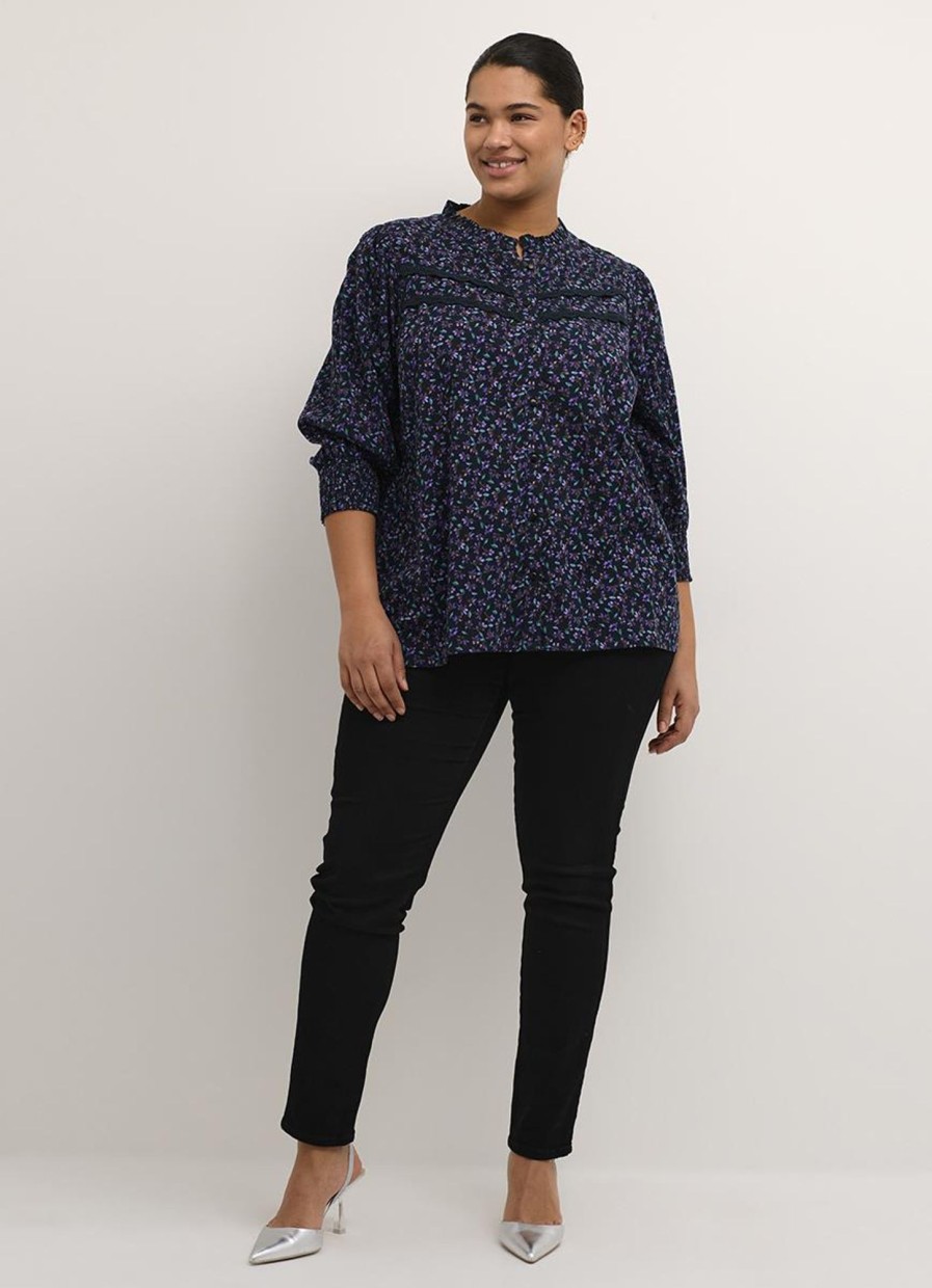 Grote Maten Mode Kaffe Curve | Kaffe Curve Blouse Nomi 10581788 - 104817 Heliotrope Flower