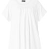 Grote Maten Mode Base Level Curvy | Base Level Curvy Shirt Yokia 004 White