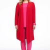 Grote Maten Mode Een lang vest van Yoek | Yoek Vest Dolce Pleated B2572-260 Rood