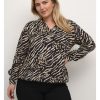 Grote Maten Mode Kaffe Curve | Kaffe Curve Blouse Diana 10581815 - 104859 Black And Brown