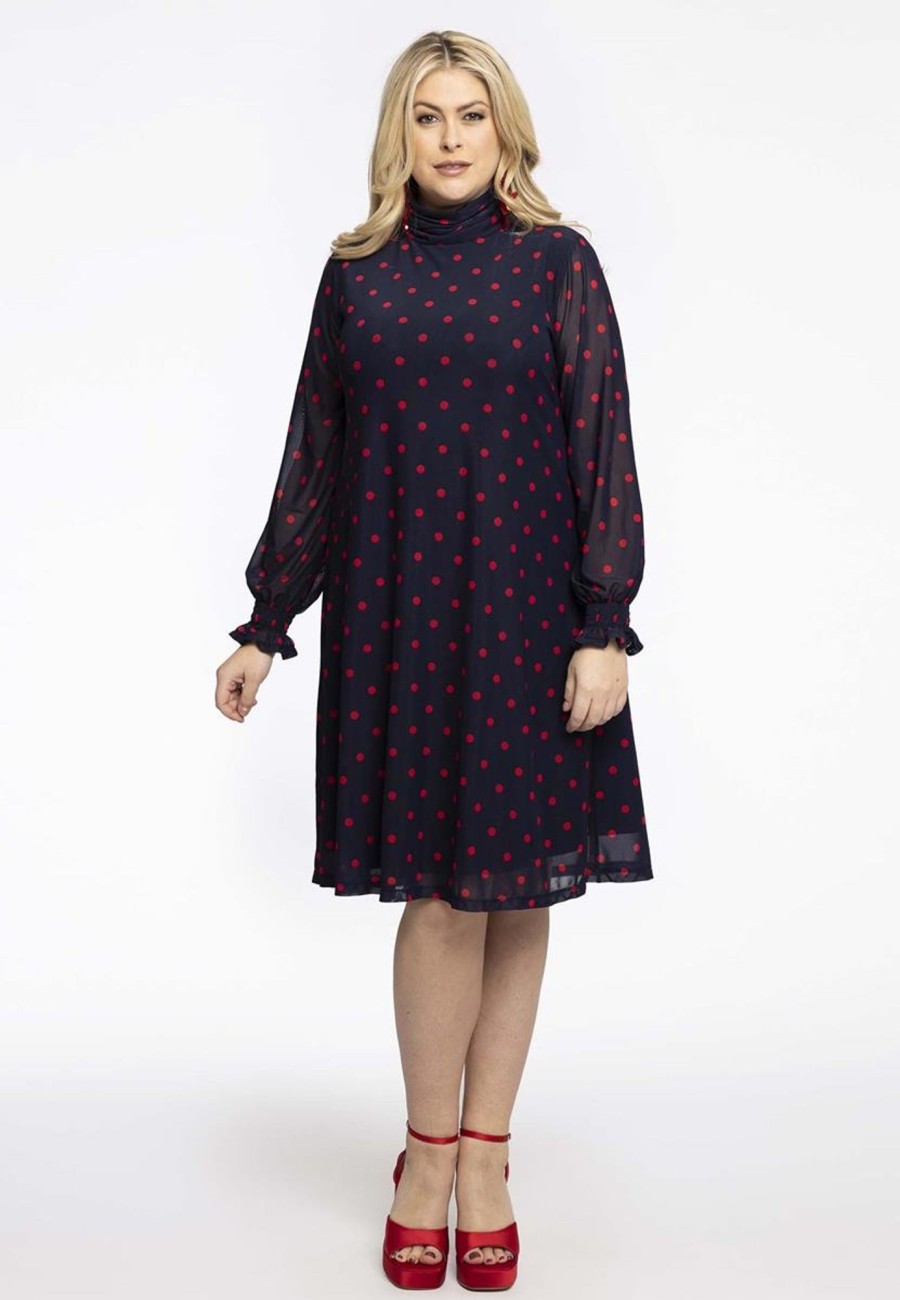 Party Items Yoek | Yoek Dress A-Line Dots Bl197793 - 230 Navy Red