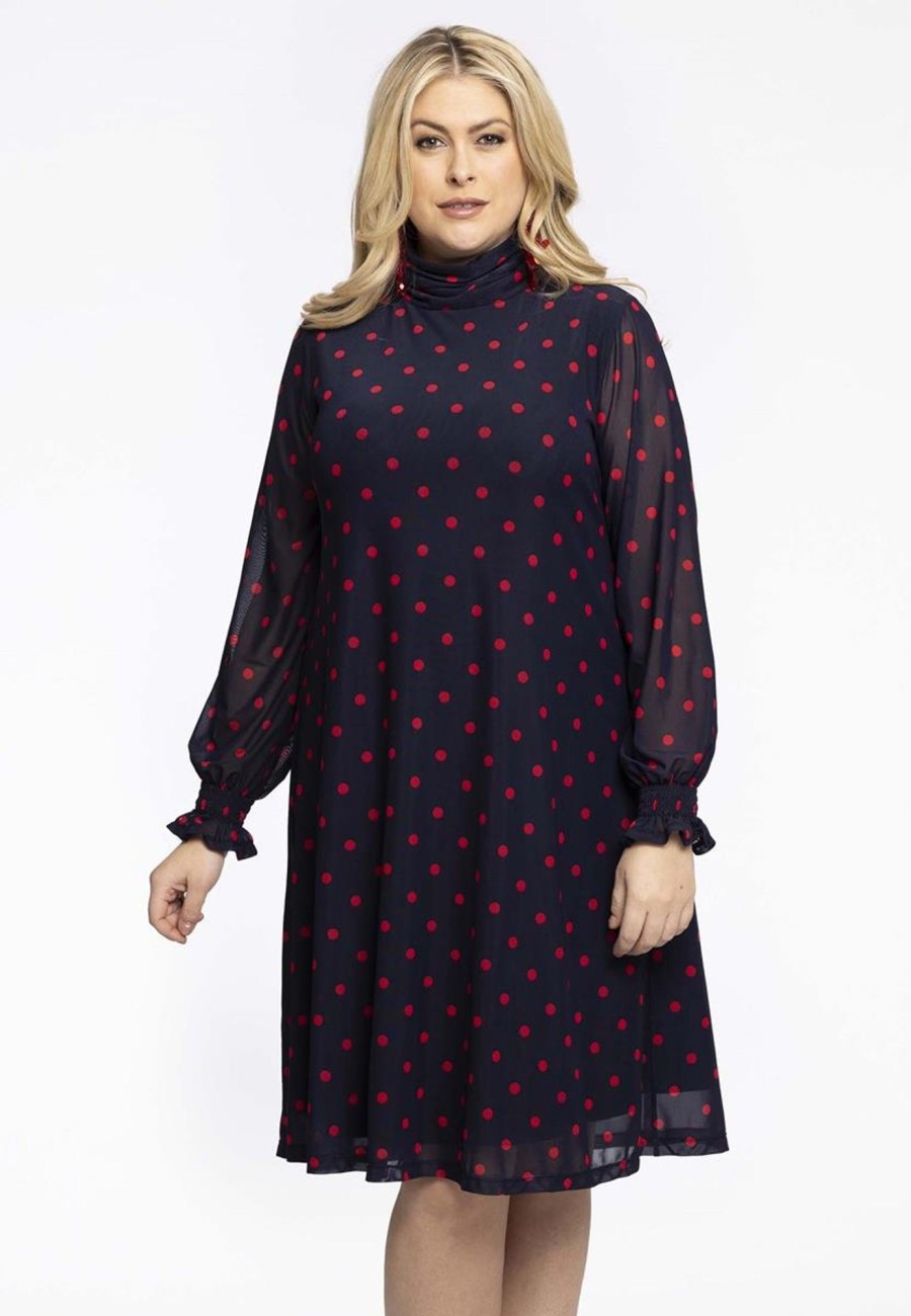 Party Items Yoek | Yoek Dress A-Line Dots Bl197793 - 230 Navy Red