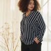 Grote Maten Mode Kaffe Curve | Kaffe Curve Blouse Sida 10580350 - 101651 Midnight/Chalk