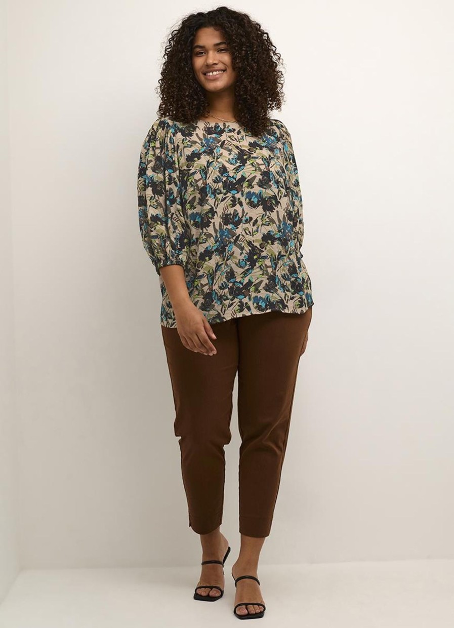 Grote Maten Mode Kaffe Curve | Kaffe Curve Blouse Olgi 10581660 - 104490 Shattered Flower Print