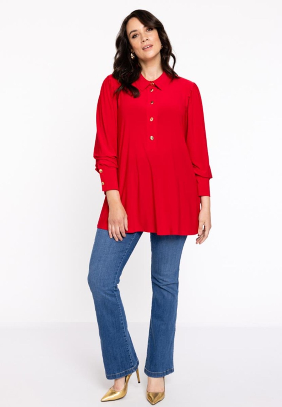 Party Items Yoek | Yoek Blouse Flare Puff 1923754 - Red