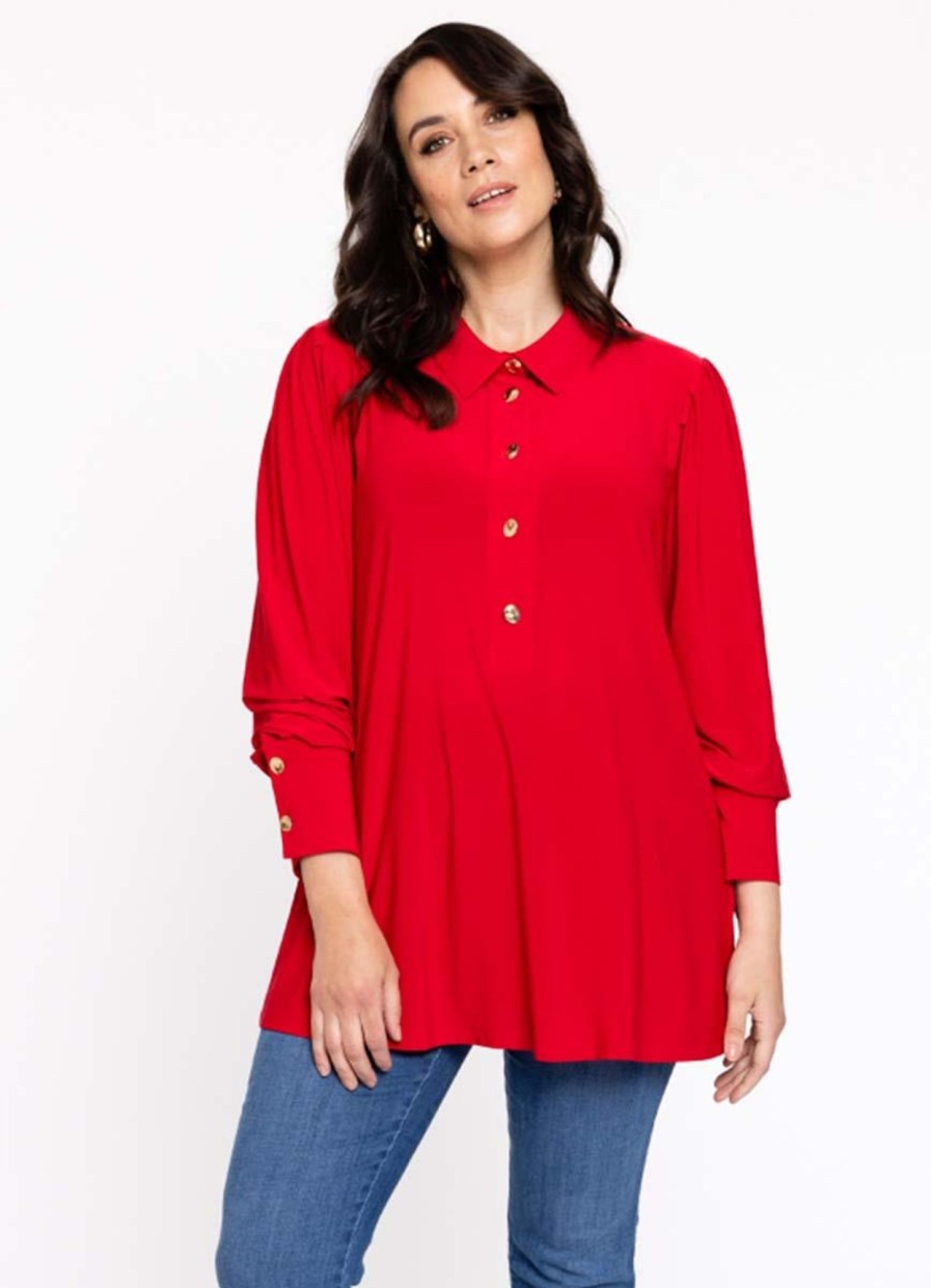 Party Items Yoek | Yoek Blouse Flare Puff 1923754 - Red