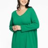 Grote Maten Mode Yoek | Yoek Trui V-Neck Cashmere B2669 - 240 Green