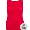 Grote Maten Mode RJ Bodywear | Rj Pure Color Dames Hemd Extra Lang 32-025229 Rood