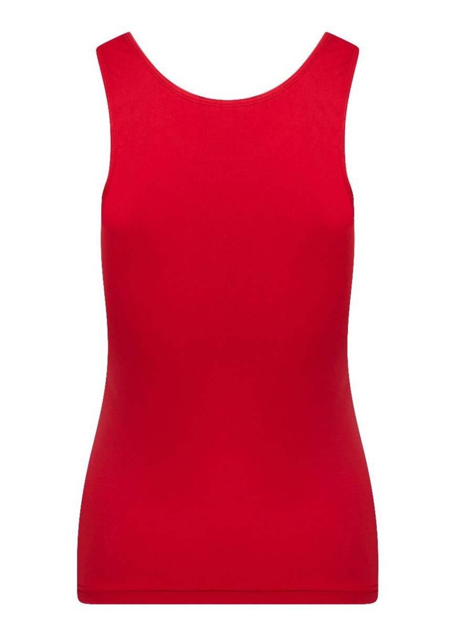 Grote Maten Mode RJ Bodywear | Rj Pure Color Dames Hemd Extra Lang 32-025229 Rood