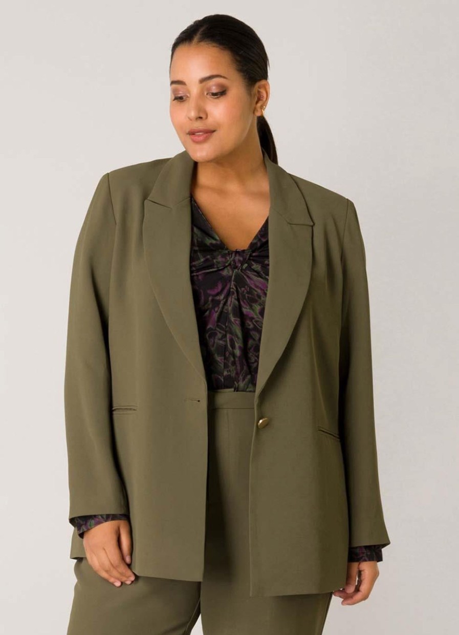 Grote Maten Mode Yesta | Yesta Blazer Vera-Linn A004160- 14002 Army