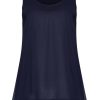 Grote Maten Mode Yoek | Yoek Singlet Flare Voile B3069-230 Marine