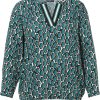 Grote Maten Mode Via Appia Due | Via Appia Due Blouse 643784 - 583 Tealgreen Black White