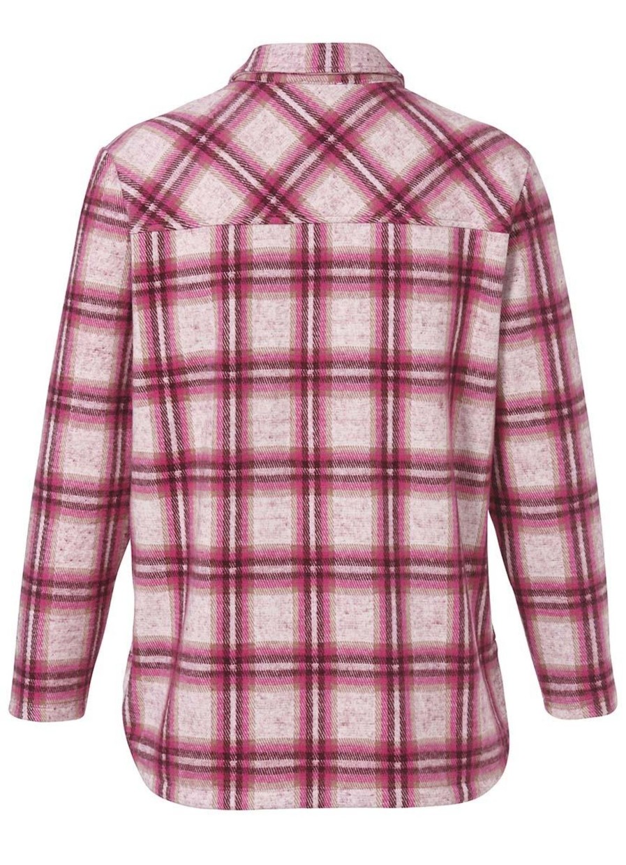 Grote Maten Mode Via Appia Due | Via Appia Due Blouse 653884 - 643 Pink-Wine Red-Camel