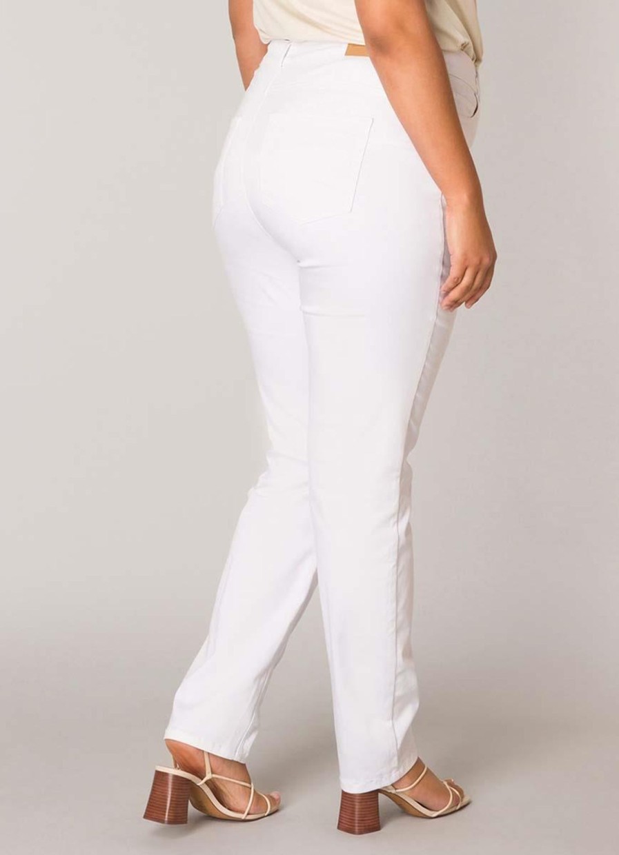 Grote Maten Mode Base Level Curvy | Base Level Curvy Broek Joya White 040