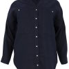 Grote Maten Mode Yoek | Yoek Blouse V-Neck Linen 1623665 - 230 Navy