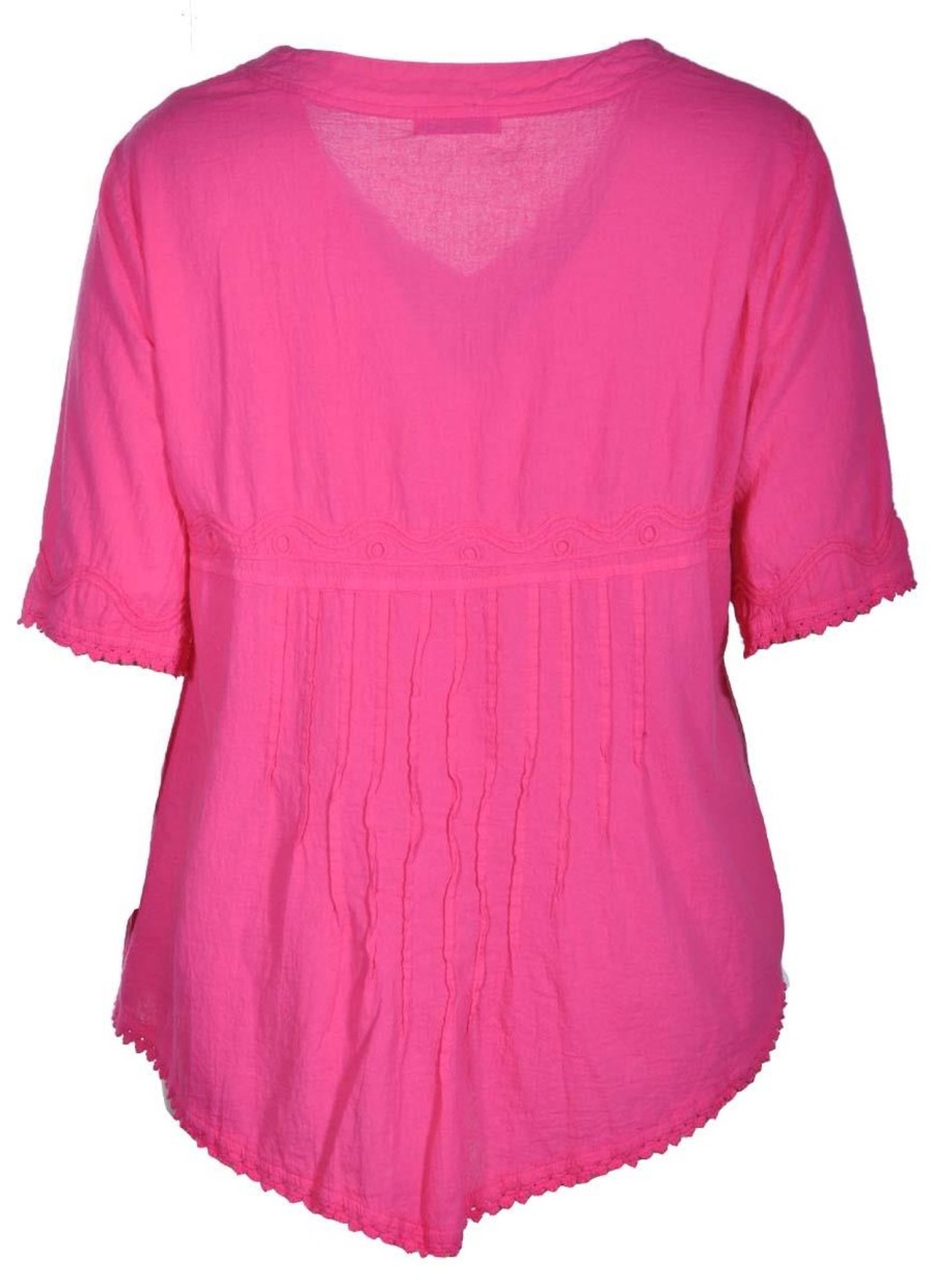 Grote Maten Mode Mona Lisa | Mona Lisa Blouse 805-83-33 Fuchsia