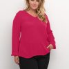 Grote Maten Mode Kaffe Curve | Kaffe Curve Blouse Ami Ls 10580001 - 181856 Virtual Pink