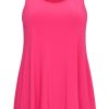 Grote Maten Mode Yoek | Yoek Singlet Flare Dolce B4082-265 Pink