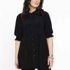 Grote Maten Mode Yoek | Yoek Blouse Puffsleeve 1603274 - 210 Black