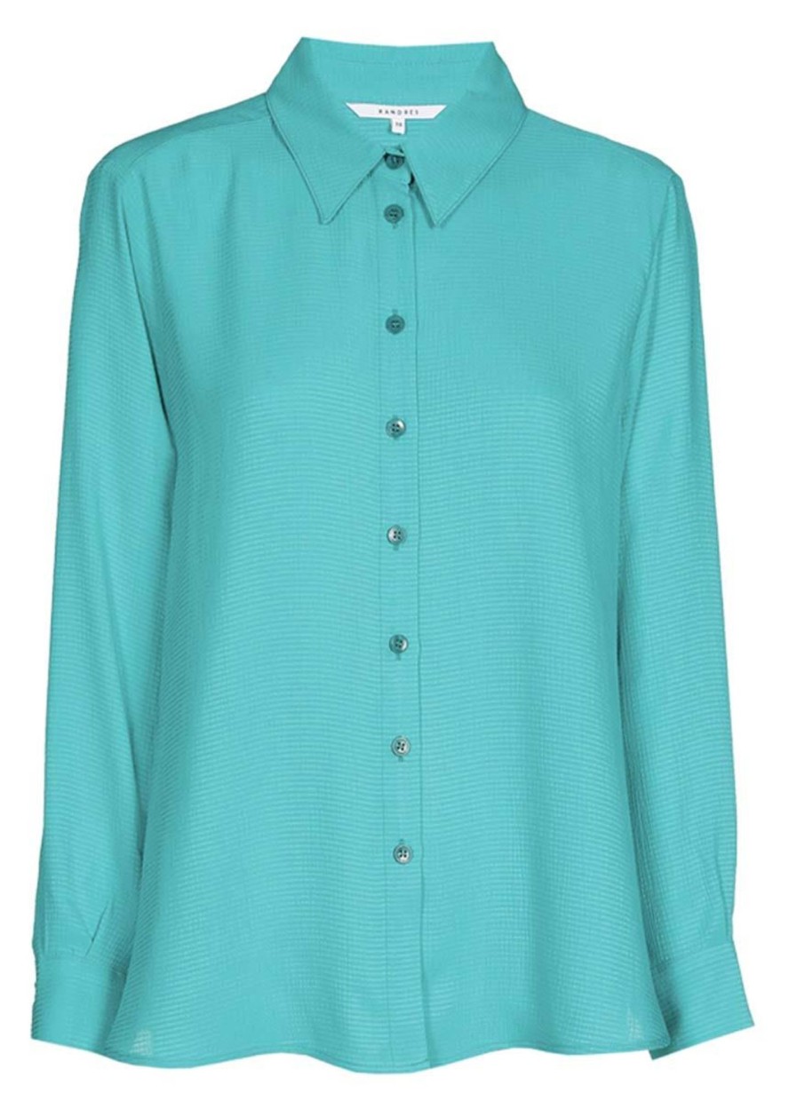 Grote Maten Mode Xandres | Xandres Blouse Habon 14239-01 2660 Dark Aqua