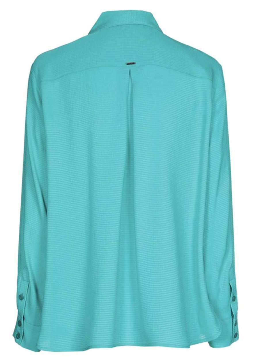 Grote Maten Mode Xandres | Xandres Blouse Habon 14239-01 2660 Dark Aqua