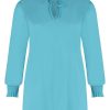 Grote Maten Mode Plusbasics | Plusbasics Smock Top Travel 10 212 404-471 Iceblue