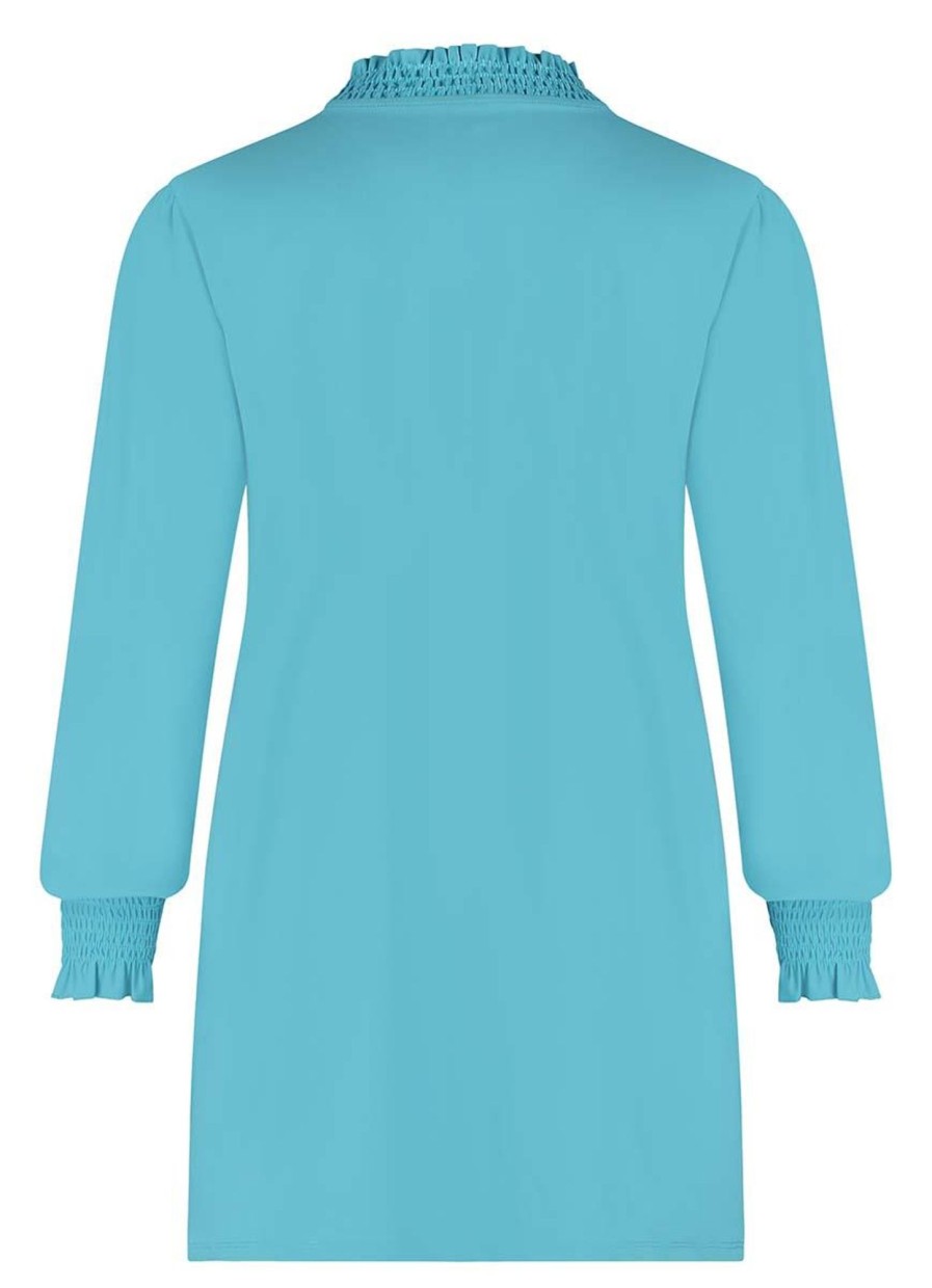 Grote Maten Mode Plusbasics | Plusbasics Smock Top Travel 10 212 404-471 Iceblue