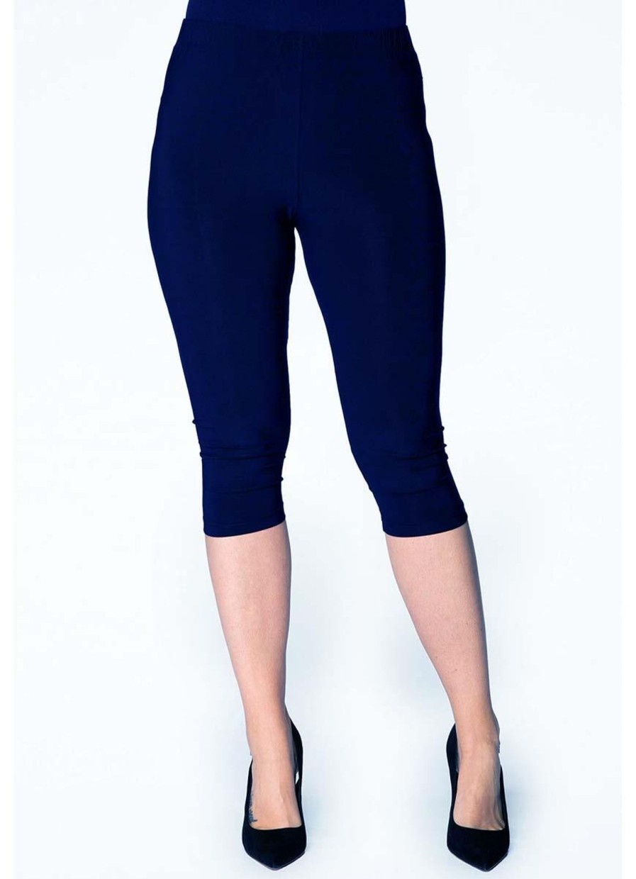 Grote Maten Mode Yoek | Yoek 7/8 Capri Legging Dolce B5594 Marine