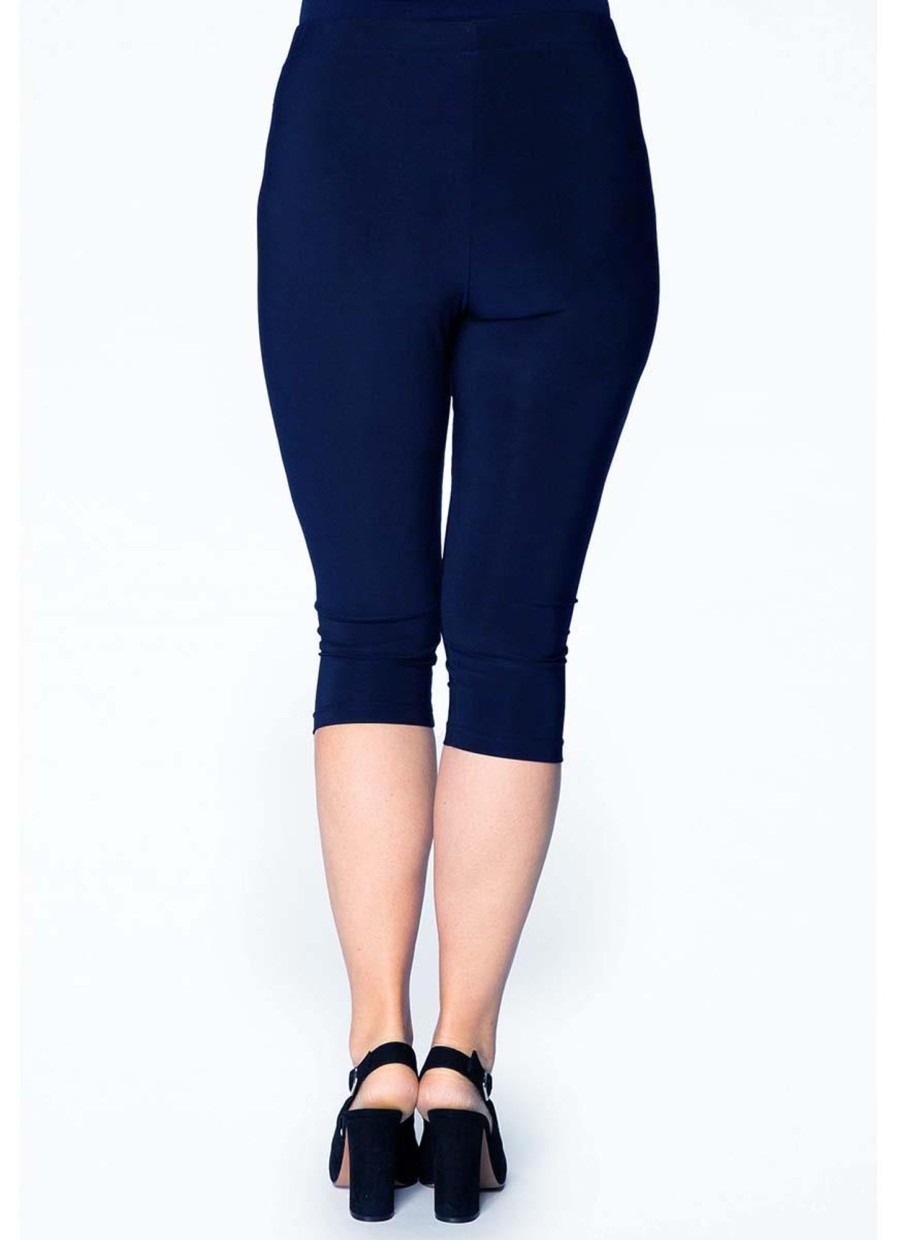 Grote Maten Mode Yoek | Yoek 7/8 Capri Legging Dolce B5594 Marine