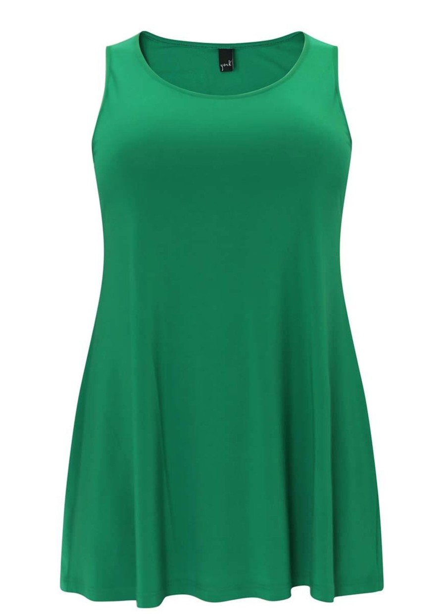 Grote Maten Mode Yoek | Yoek Singlet Flare Dolce B4082-240 Green