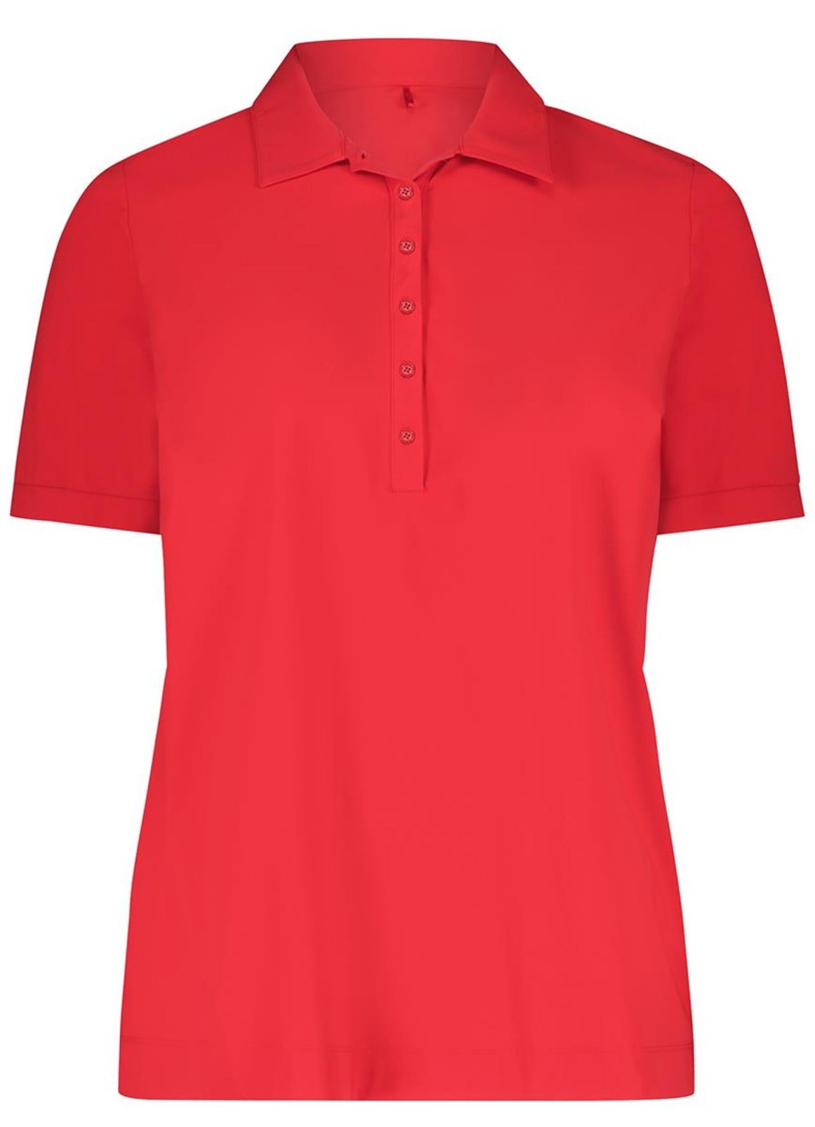 Grote Maten Mode Plusbasics | Plusbasics Polo Shirt Travel 10223172 - 027 Red