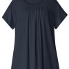 Grote Maten Mode Base Level Curvy | Base Level Curvy Shirt Yokia 004 Dark Blue