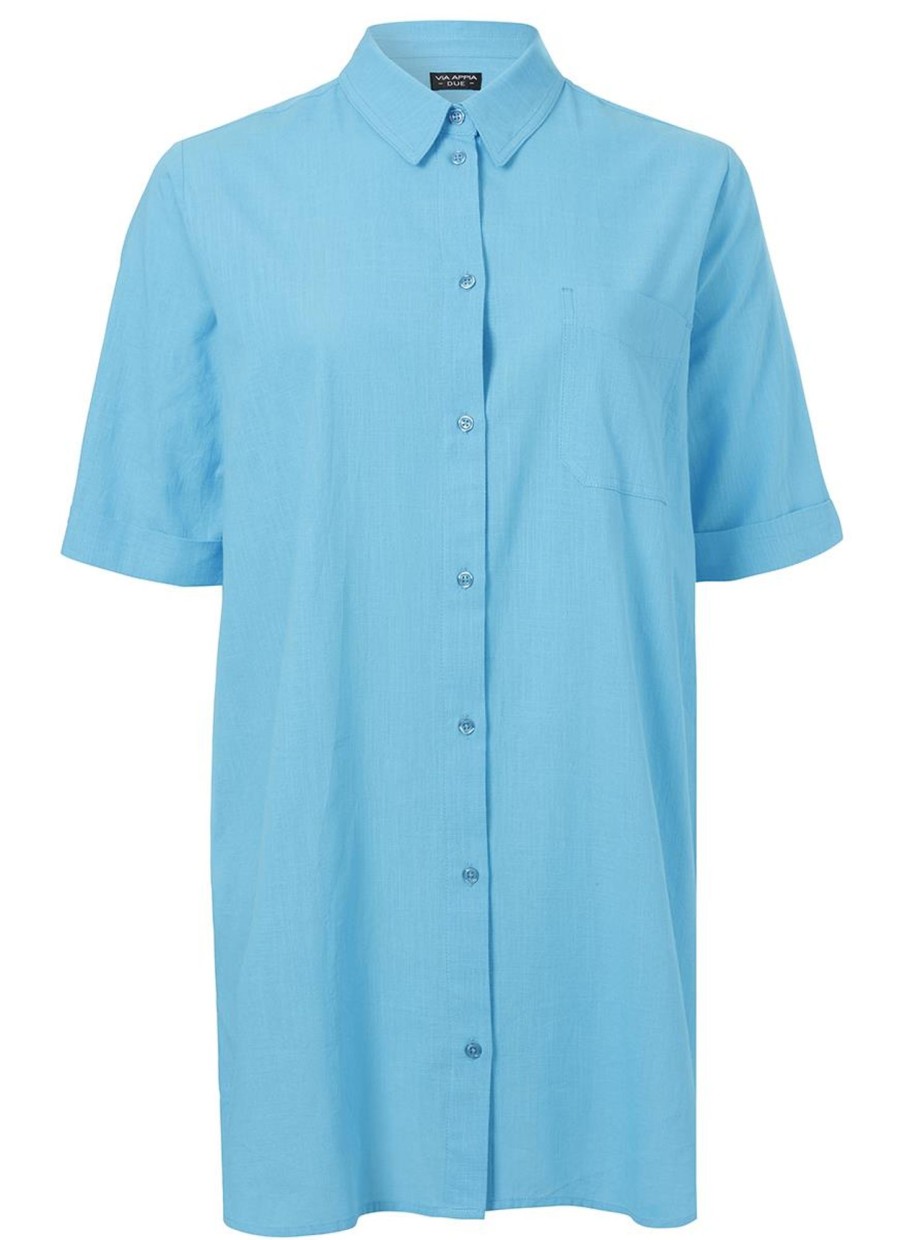 Grote Maten Mode Via Appia Due | Via Appia Due Blouse 833752 - 580 Aqua