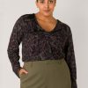 Grote Maten Mode Yesta | Yesta Top Willempje A004180 - 1099 Black/Multi Color