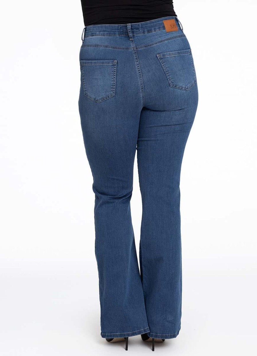 Grote Maten Mode Yoek | Yoek Jeans Flare B5598 - 232 Indigo