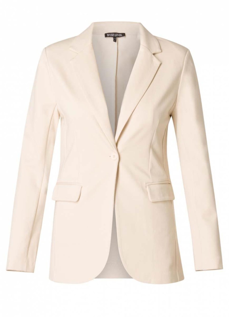 Grote Maten Mode Base Level Curvy | Base Level Curvy Blazer Yacey 080 Light Beige