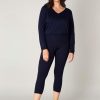 Grote Maten Mode Base Level Curvy | Base Level Curvy Legging Audrey 025 Dark Blue